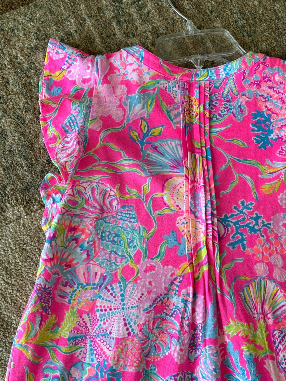 Lilly Pulitzer Pink Floral Golda Flutter-Sleeve Shift Dress - Picture 15 of 15
